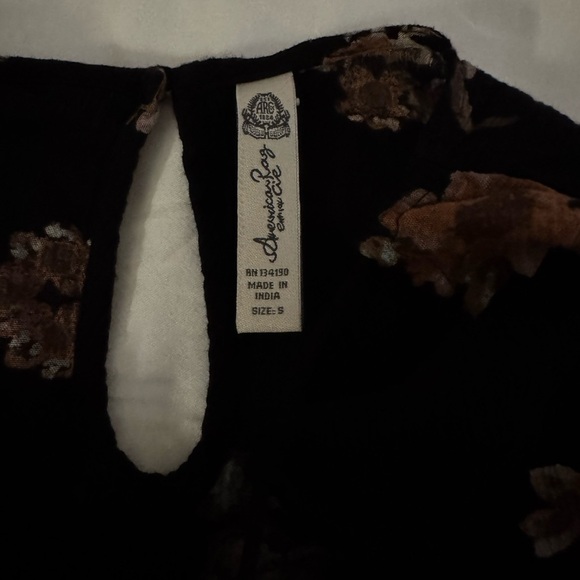 American Rag Black Floral Bell Sleeve Romper | Size Small - Picture 4 of 4